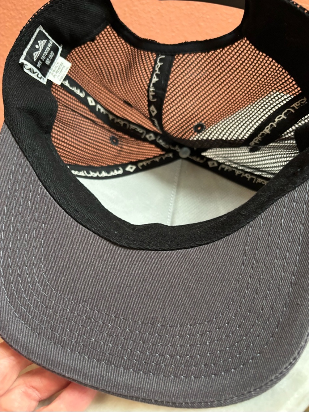 Kavu Patterned Trucker Hat in Mustard and Brown - Picture 4 of 5